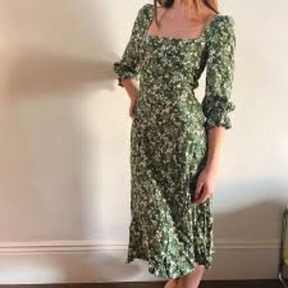 Reformation Enid Dress in Autumnal Floral Midi Cottagecore Farmcore size 2 - Picture 4 of 15